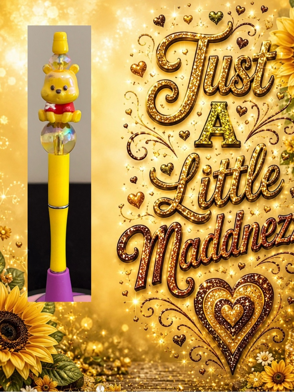 Yellow Bear Top  Pen – Cute Character Writing Toy